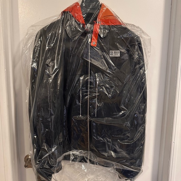 Stone Island X Supreme collaboration leather jacket from 2023